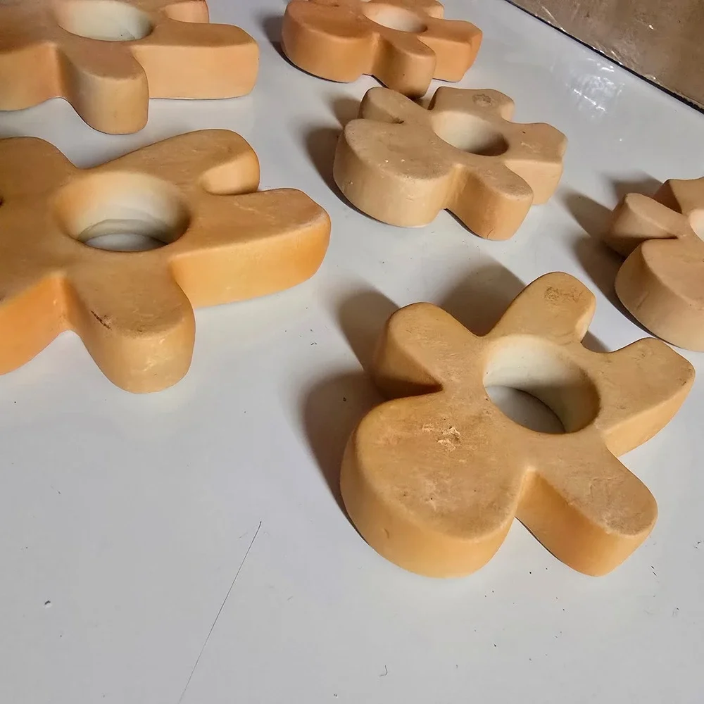 Vintage Gingerbread Napkin Rings Set of 6 Ceramic Christmas Table Decor